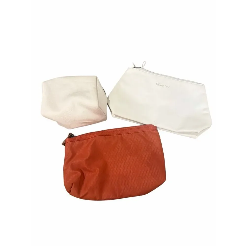 Set of 3 French brand makeup bags, Dior, kerastase, Delsey